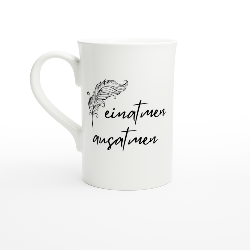 Tasse einatmen-ausatmen: Ein zeitloses Gefäß für deine wohltuenden Atemmomente und Momente der Entspannung.